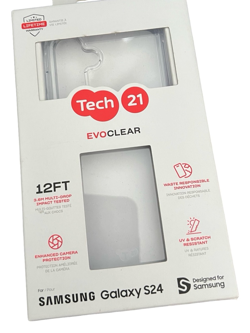 tech21 EvoClear Clear Case for Samsung Galaxy S24 OPEN BOX FINAL PRICE DROP